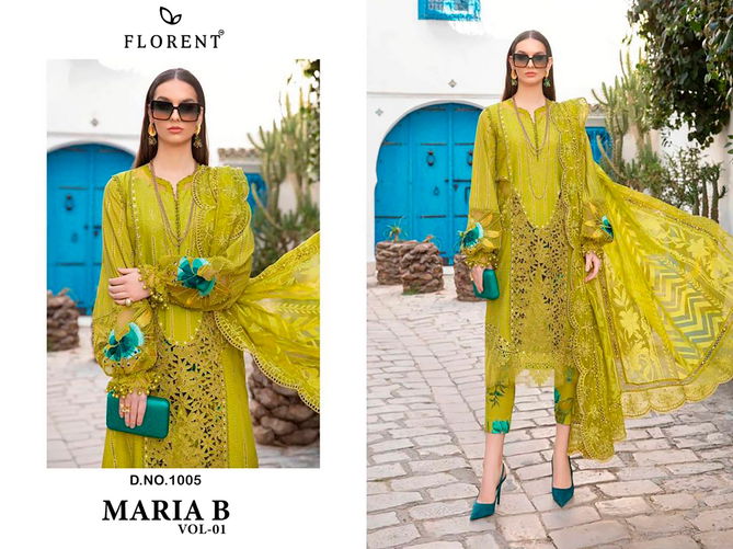 Maria B Vol 1 By Florent Embroidery Pure Cotton Pakistani Suits Wholesale Market In Surat